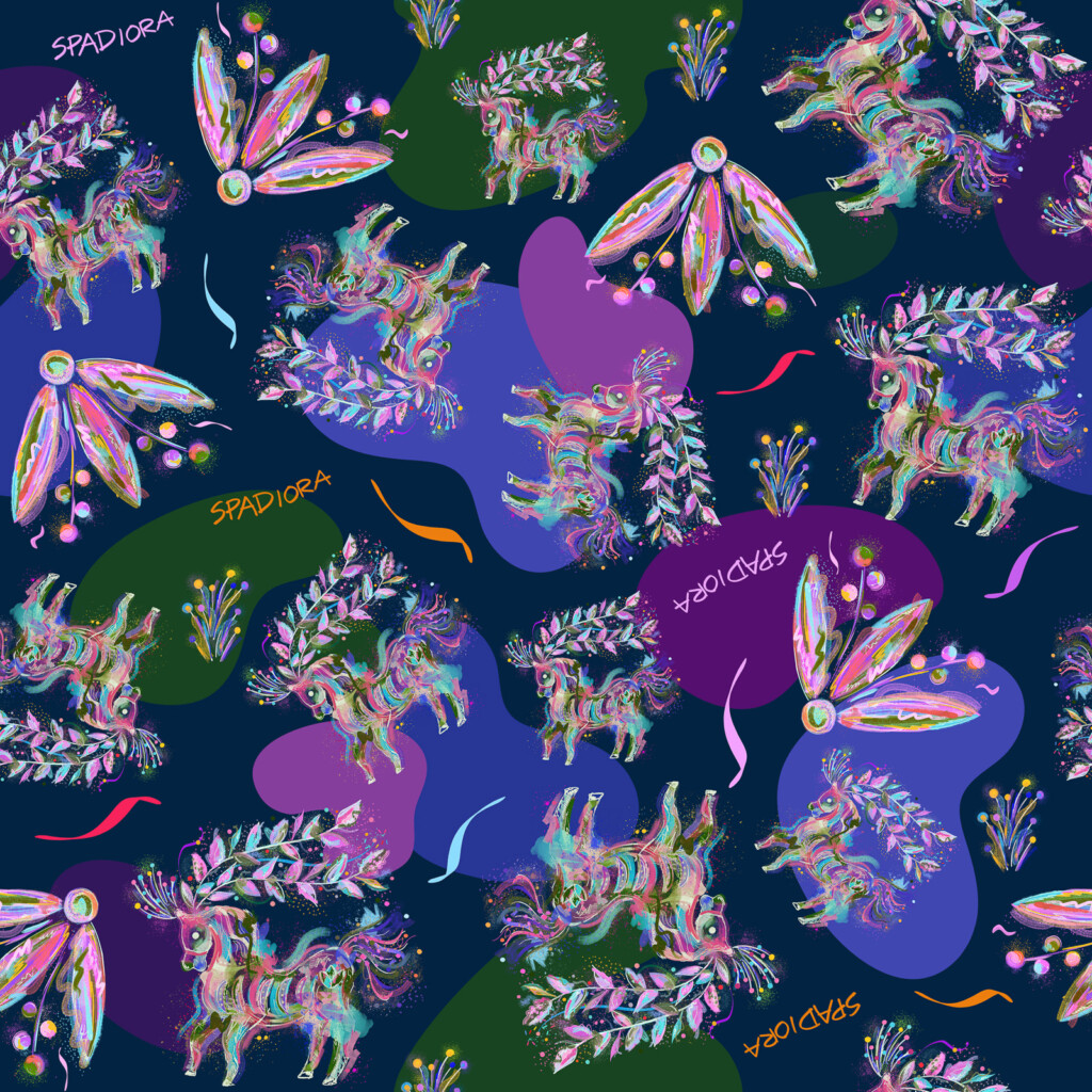 konik mazurski granat wzór