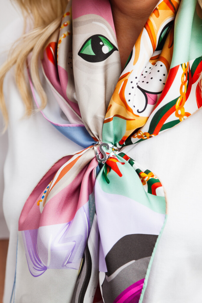 spadiora potr&oacute;jny srebrny pierścień do apaszki