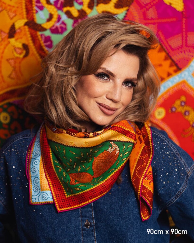 apaszka jedwabna dwustronna fauna spadiora 22