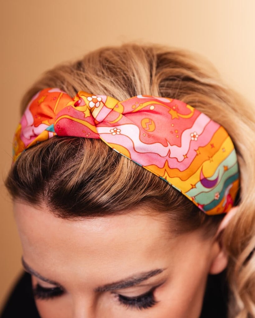 jedwabna opaska do wlosow z supelkiem usta spadiora