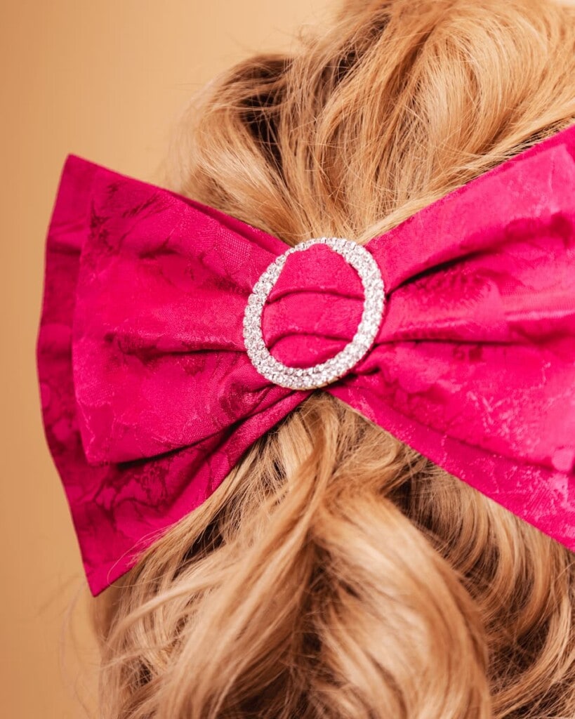 kokarda zakardowa do wlosow lukso fuksja spadiora