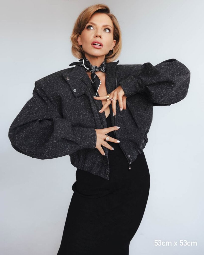 apaszka jedwabna dwustronna feminimal czarna spadiora 9