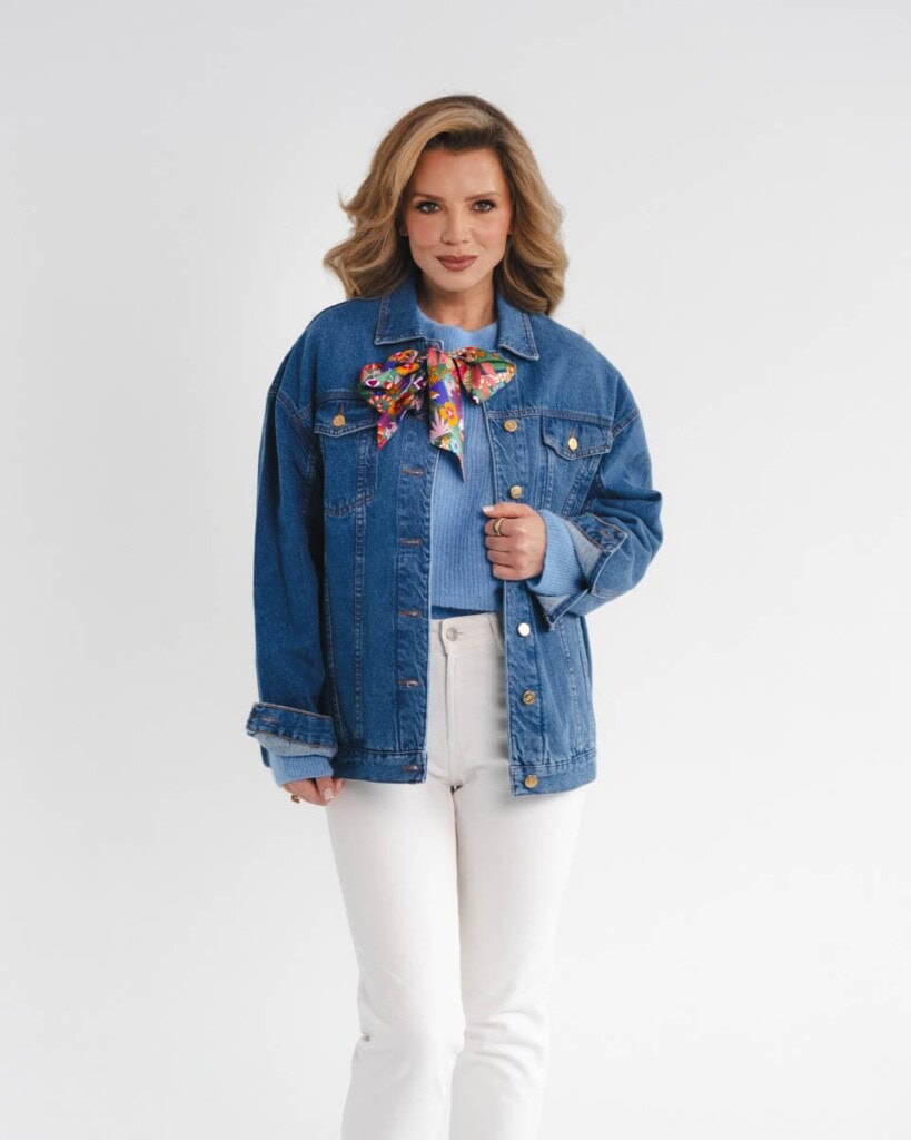 kurtka jeansowa safari kwiaty zodiaku pedzel spadiora 28