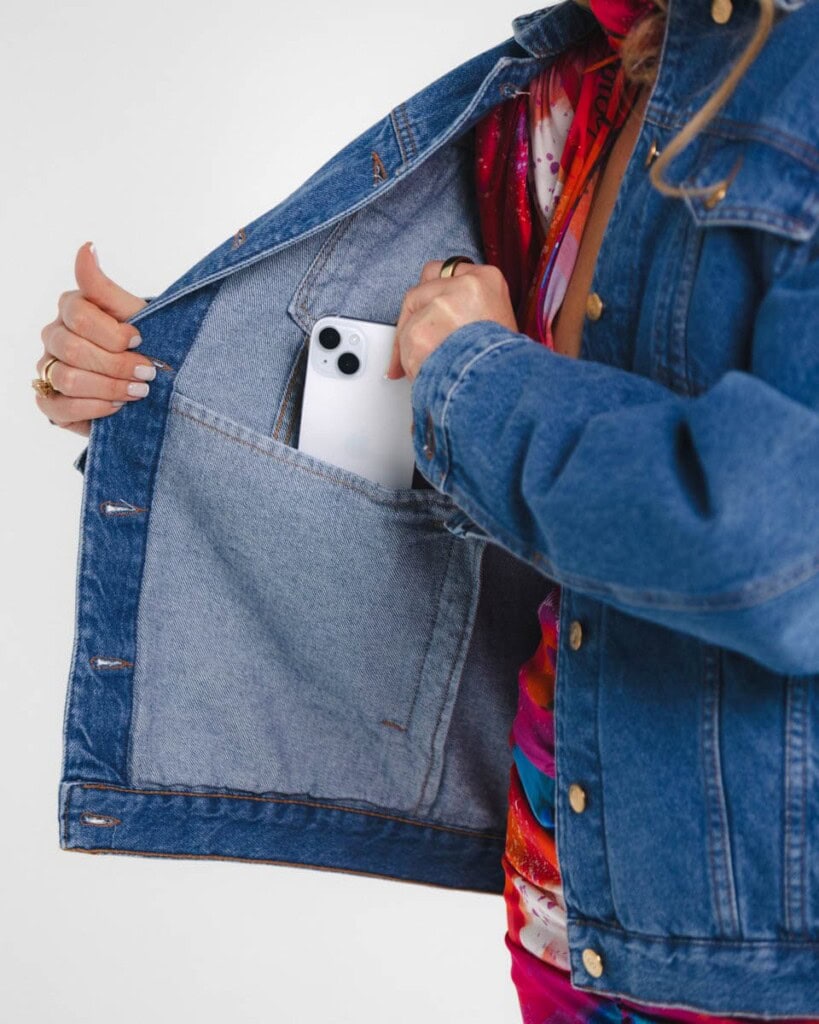 kurtka jeansowa safari kwiaty zodiaku pedzel spadiora 44