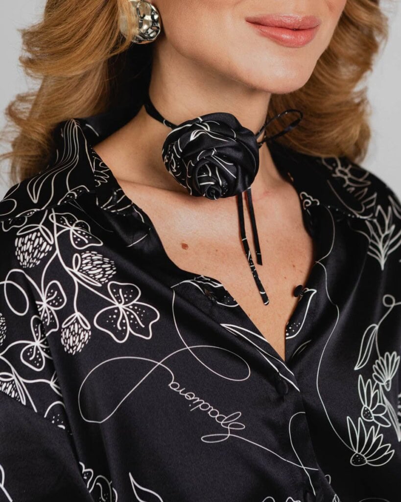 jedwabna koszula feminimal czarna spadiora 7