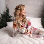 jedwab jedwabna pizama senso kwiaty zodiaku zestaw z dlugimi spodniami spadiora