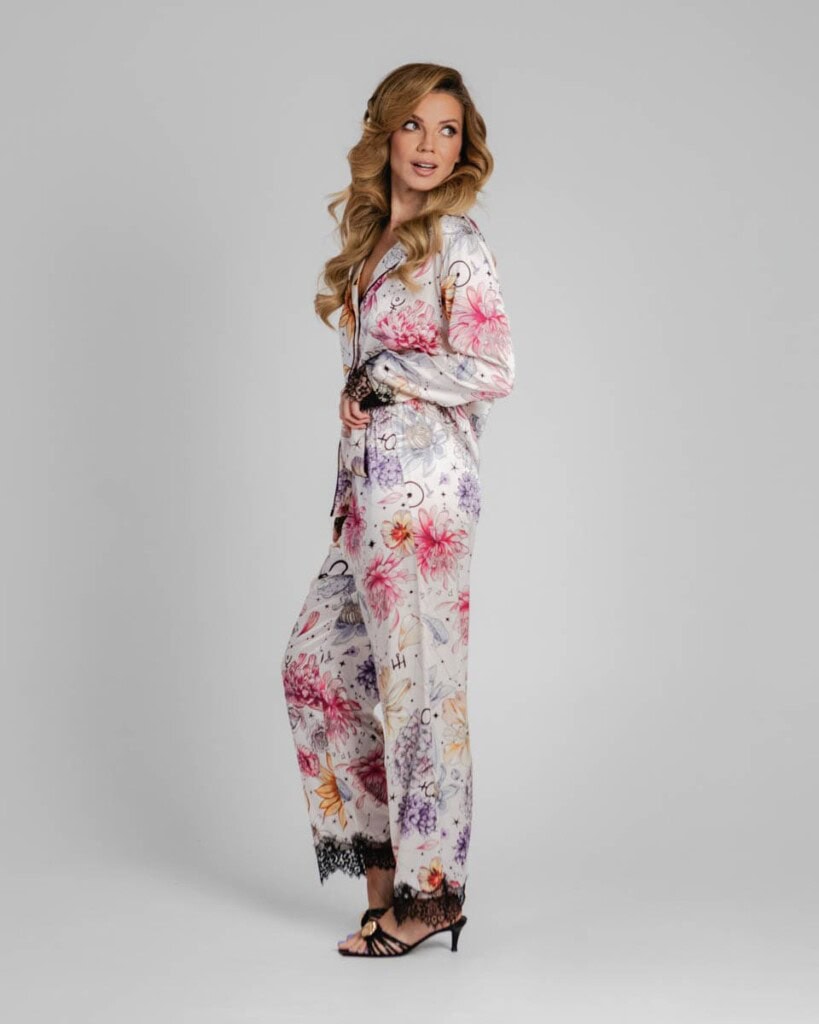 jedwabna pizama senso kwiaty zodiaku zestaw z dlugimi spodniami spadiora 5