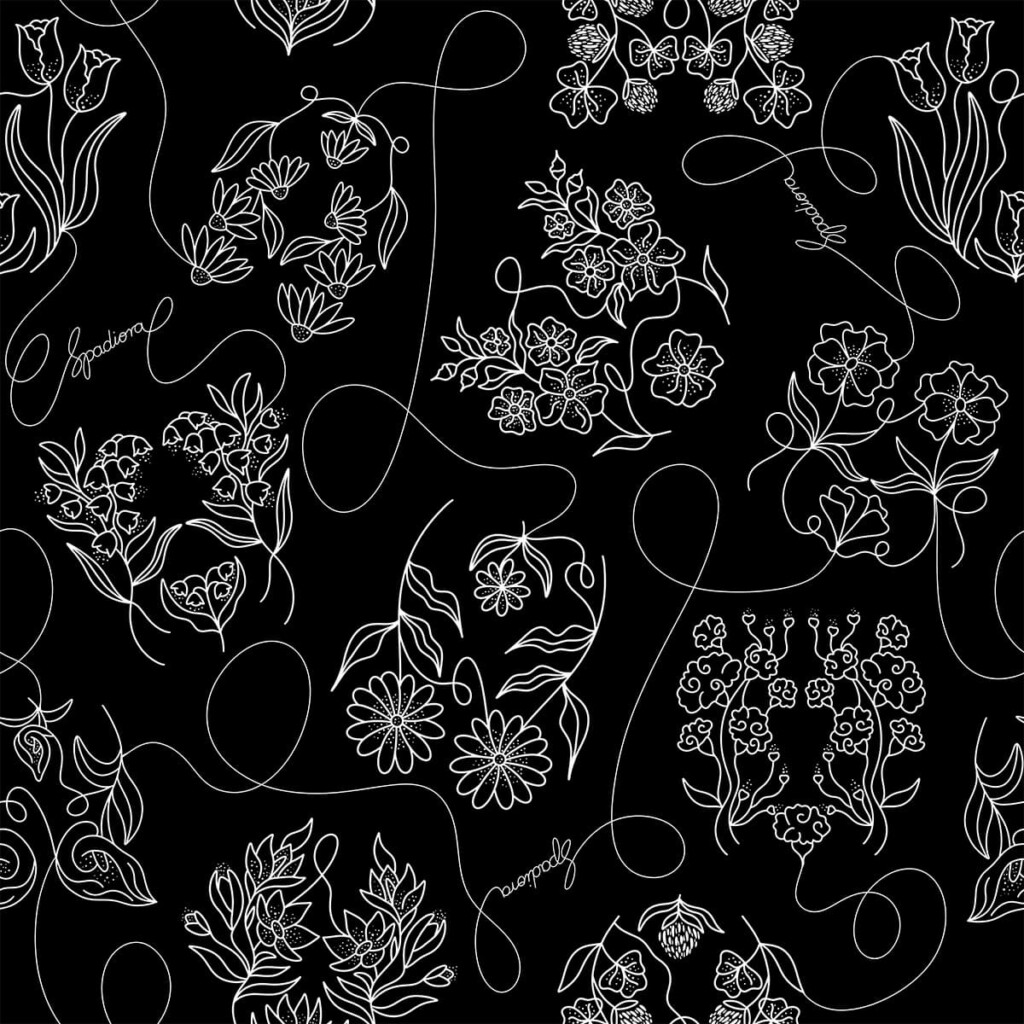 wzor feminimal czarna spadiora