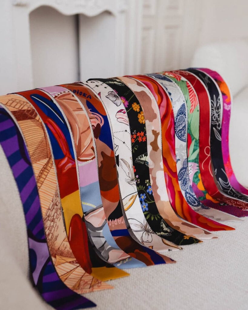 jedwabna szarfa do kapelusza spadiora 2