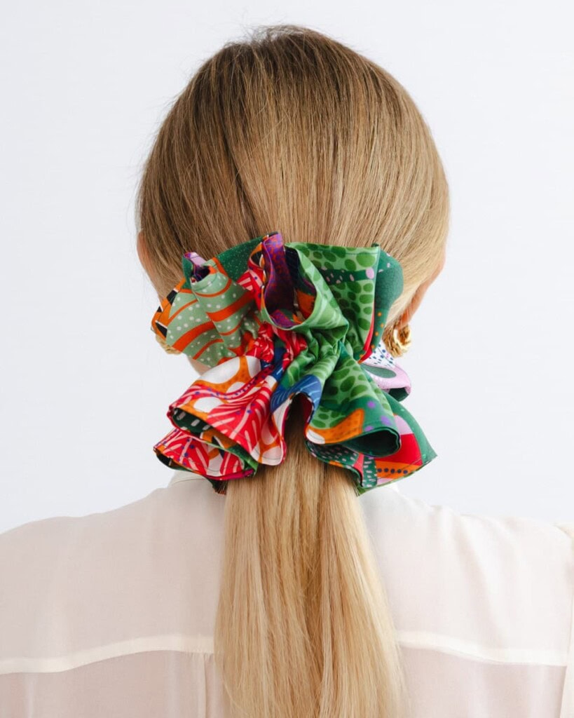 jedwabna gumka scrunchie ornamilo safari spadiora