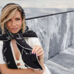 chusta welniano jedwabna dwustronna feminimal czarna spadiora 8