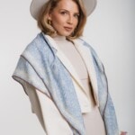 chusta welniano jedwabna dwustronna koronka blawatna spadiora