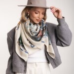 chusta welniano jedwabna dwustronna niebieskie szeptane opowiesci spadiora 2