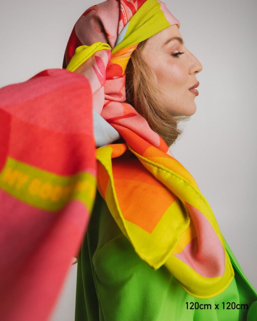 chusta welniano jedwabna dwustronna self love first spadiora 3