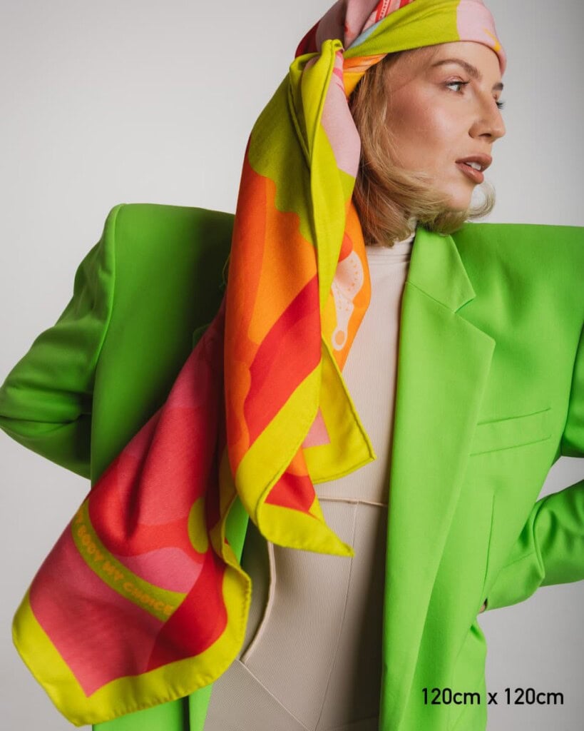 chusta welniano jedwabna dwustronna self love first spadiora