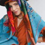 chusta welniano jedwabna dwustronna kwiaty podwodne spadiora 7