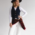 chusta welniano jedwabna dwustronna wisnie spadiora