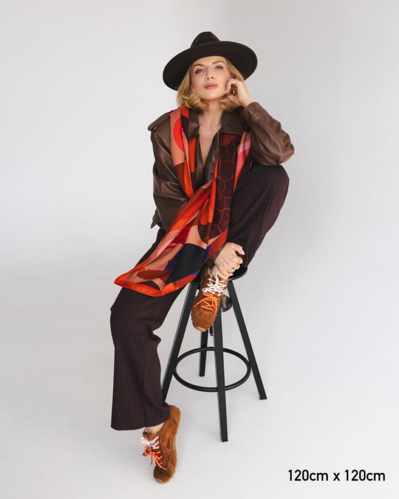 chusta welniano jedwabna dwustronna zywioly spadiora 3