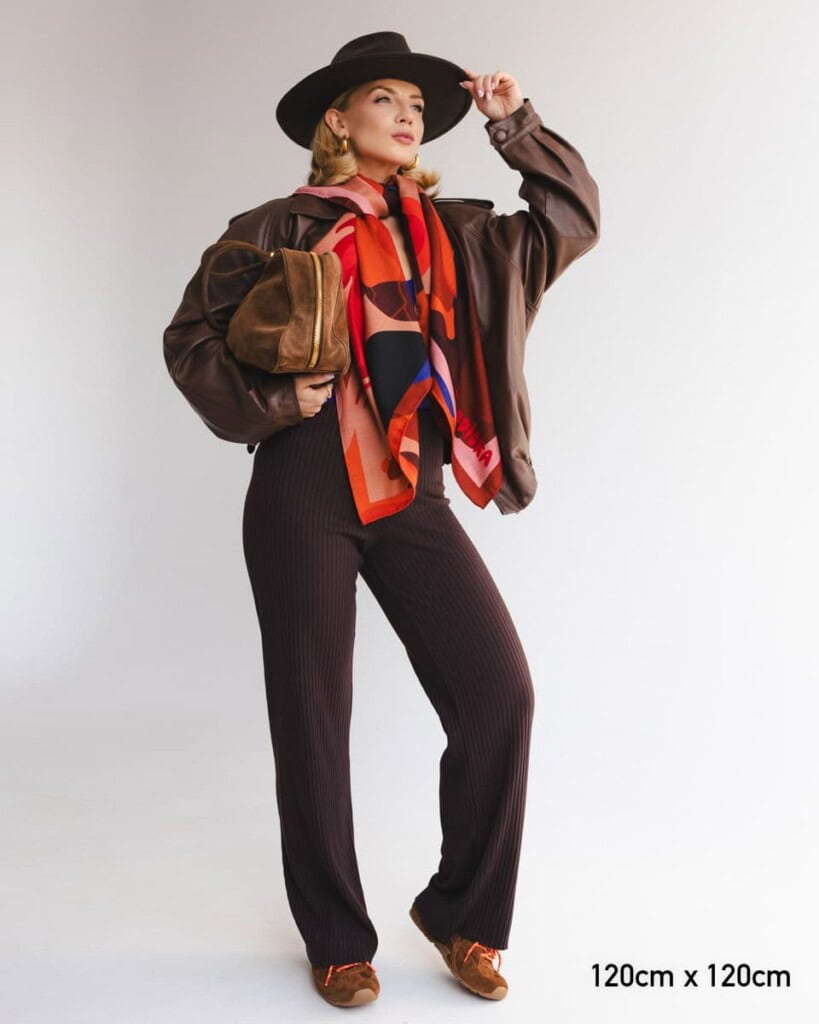 chusta welniano jedwabna dwustronna zywioly spadiora 5