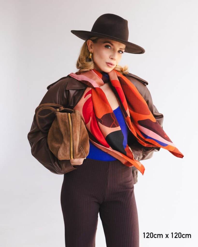 chusta welniano jedwabna dwustronna zywioly spadiora 6