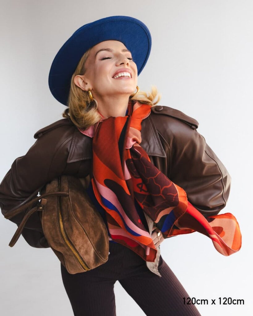 chusta welniano jedwabna dwustronna zywioly spadiora 9