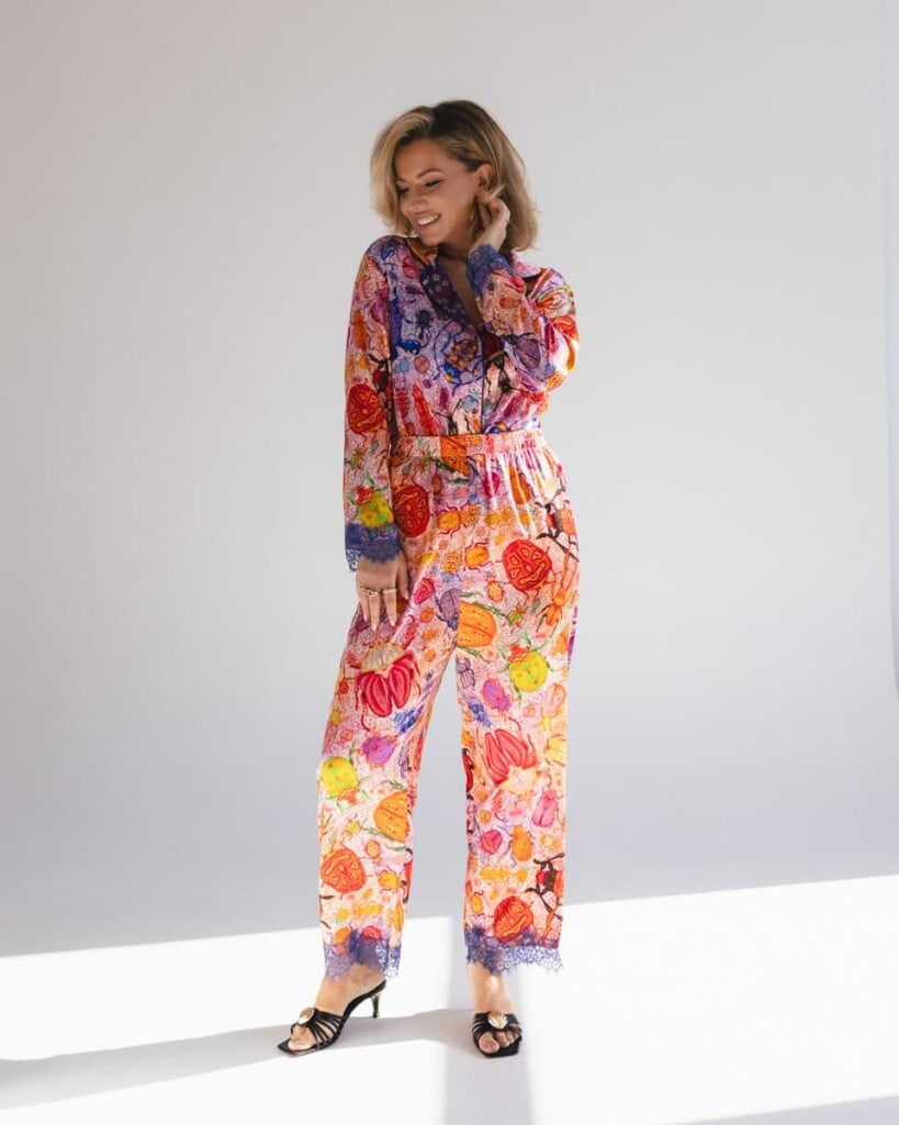 jedwabna pizama senso zuki zestaw z dlugimi spodniami spadiora 1