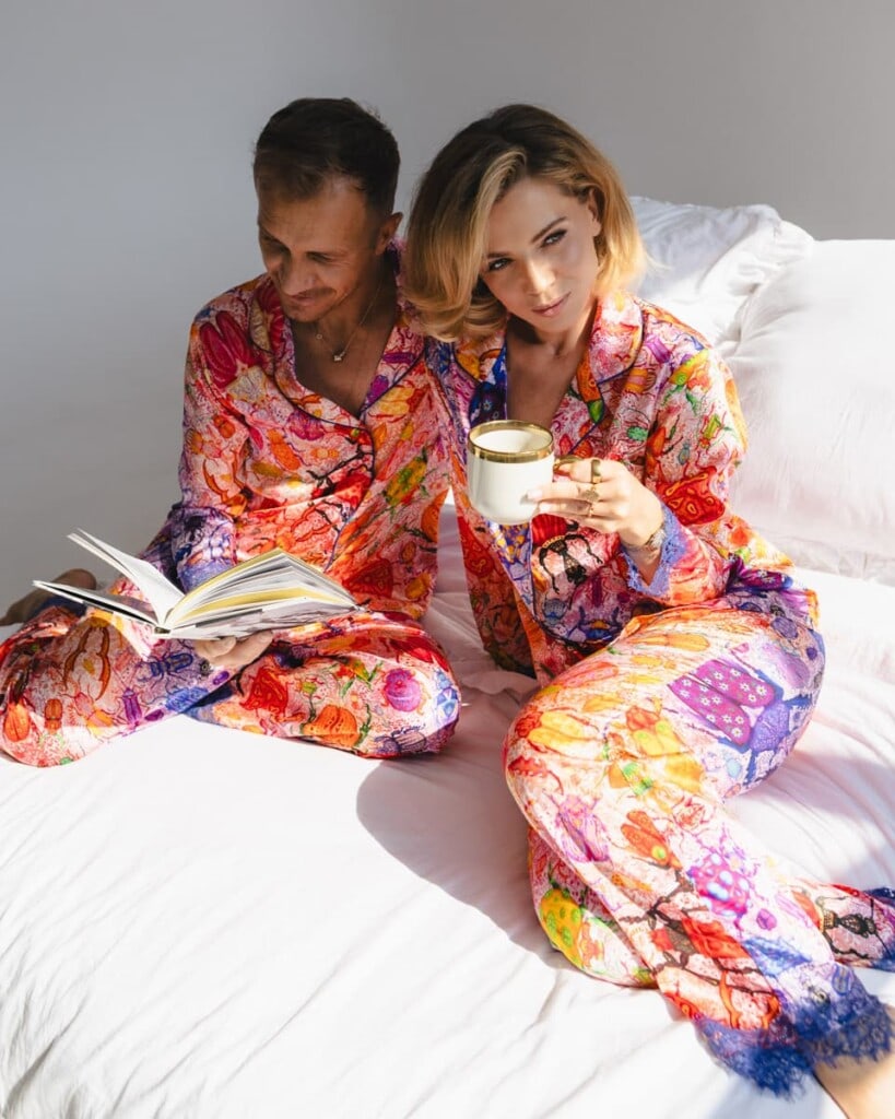 jedwabna pizama senso zuki zestaw z dlugimi spodniami spadiora 12