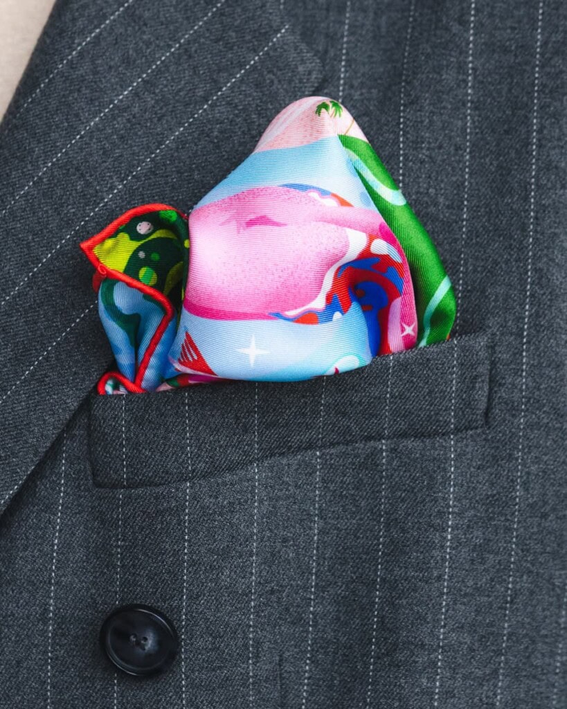 poszetka jedwabna meska dwustronna sen spadiora