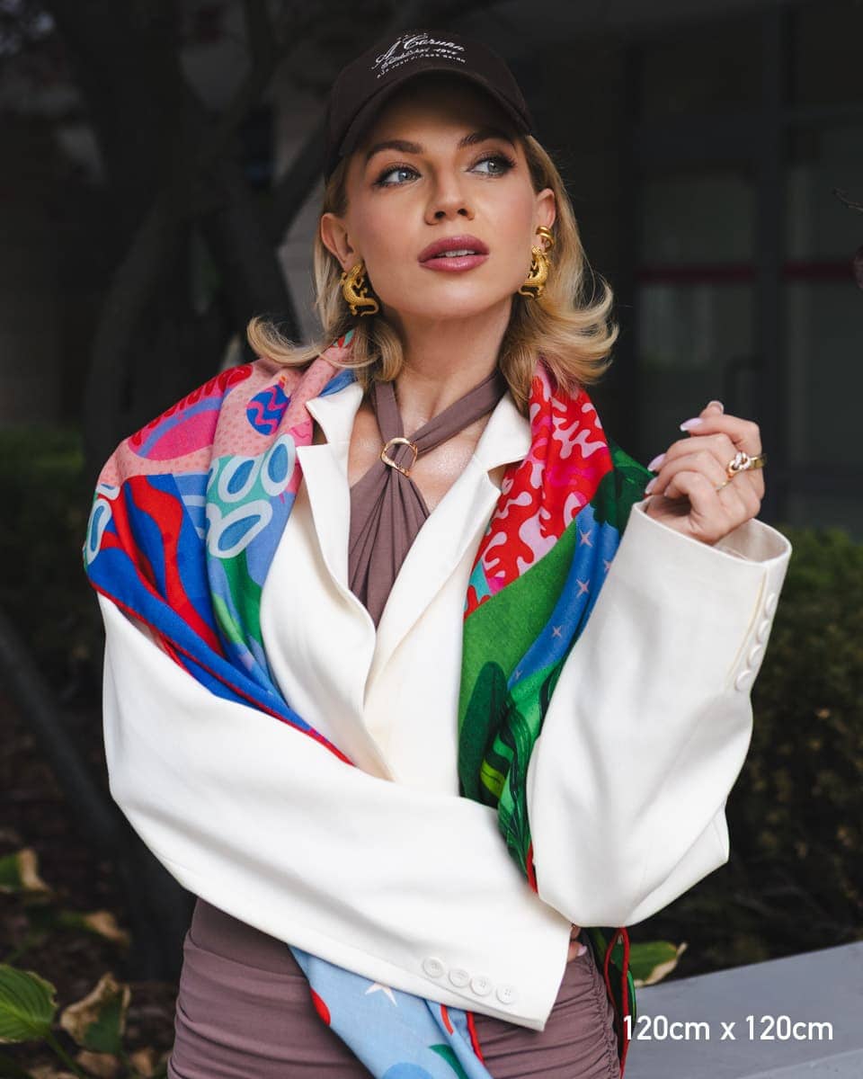 chusta welniano jedwabna dwustronna sen spadiora 8