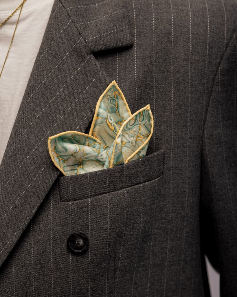 poszetka jedwabna meska dwustronna kintsugi spadiora 3