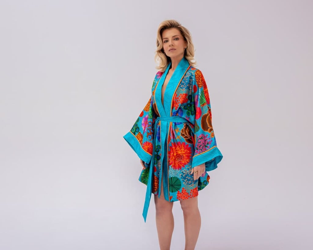 jedwabne kimono kwiaty podwodne spadiora 13