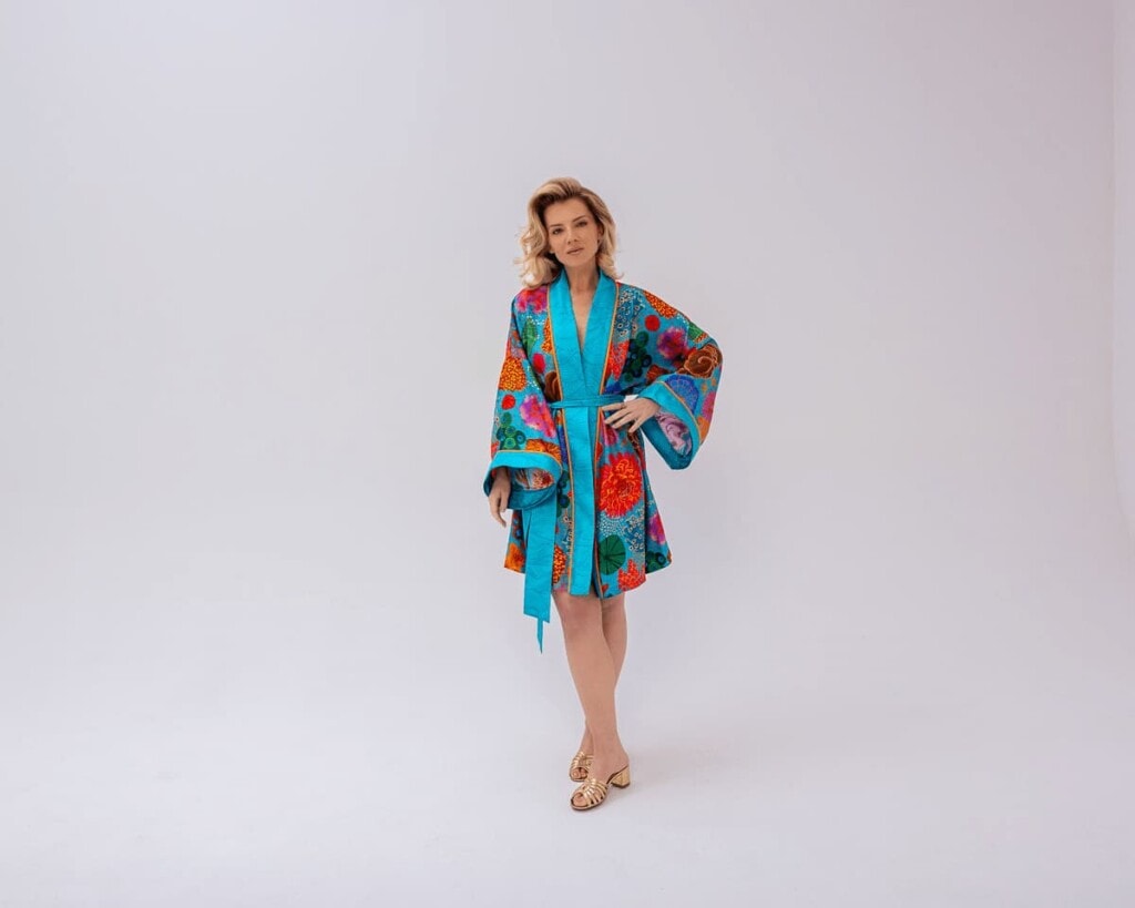 jedwabne kimono kwiaty podwodne spadiora 2