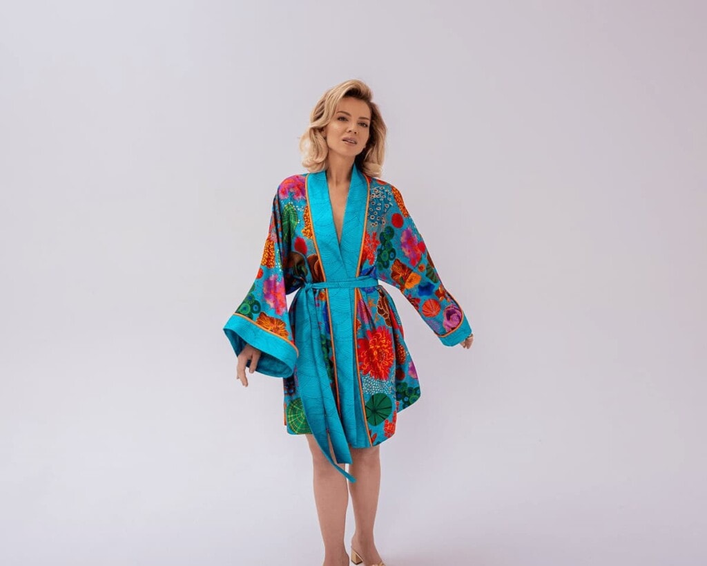 jedwabne kimono kwiaty podwodne spadiora 3