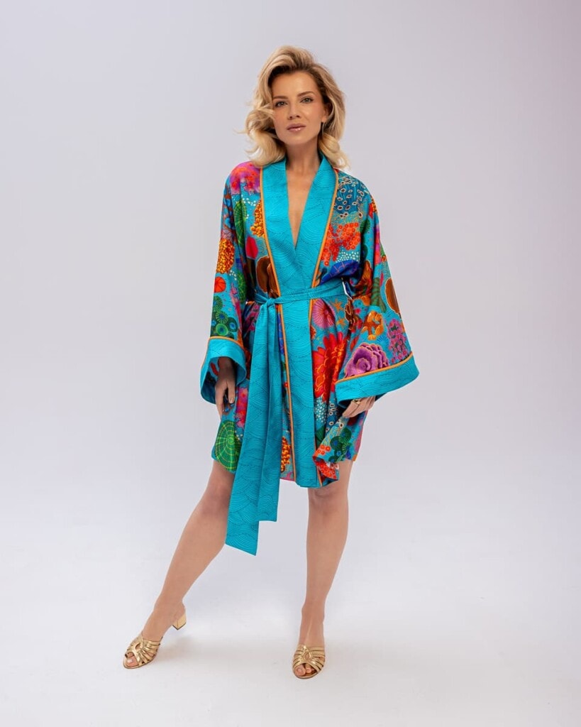 jedwabne kimono kwiaty podwodne spadiora 8