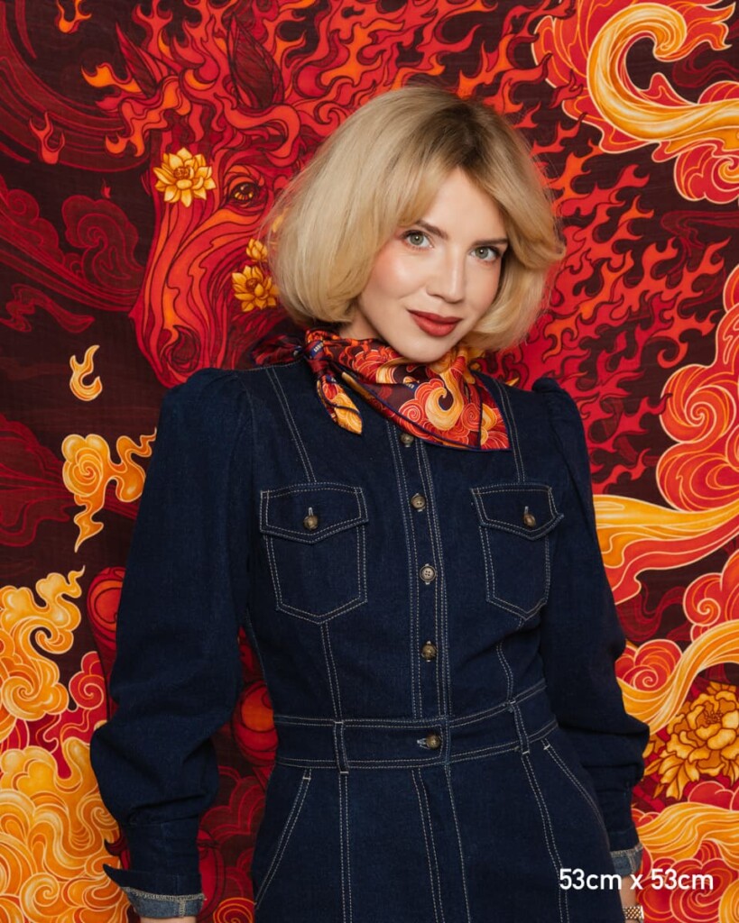 apaszka jedwabna dwustronna rok ognistego konia spadiora