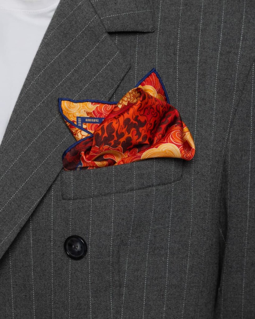 poszetka jedwabna meska dwustronna rok ognistego konia spadiora