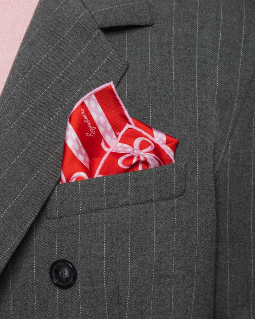 poszetka jedwabna meska dwustronna zwiaz mnie spadiora