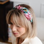 jedwabna opaska do wlosow z supelkiem pomander rozowa spadiora