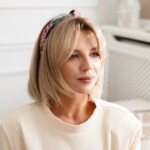 jedwabna opaska do wlosow z supelkiem pomander rozowa spadiora 2