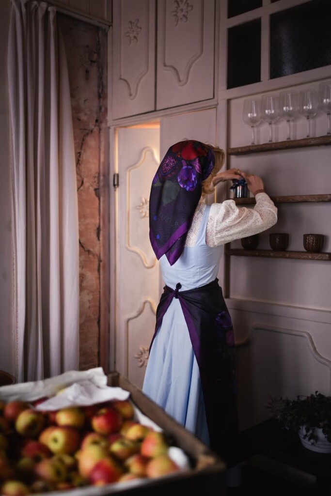 apaszka jedwabna dwustronna powidla spadiora