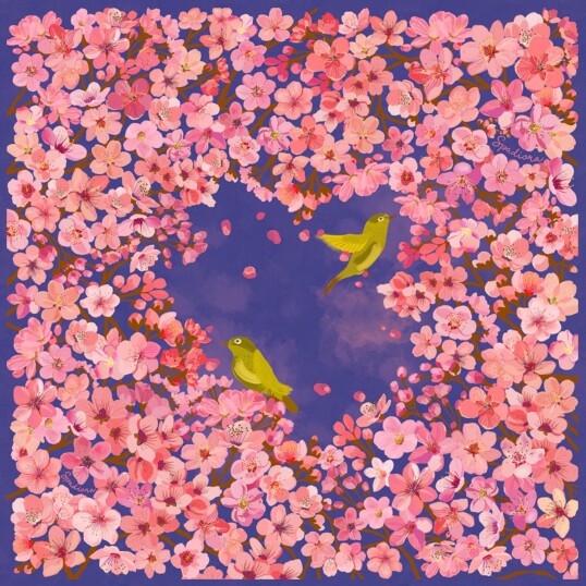 wzor sakura po zmierzchu spadiora