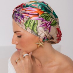 jedwabny turban premium pomander rozowy spadiora 3