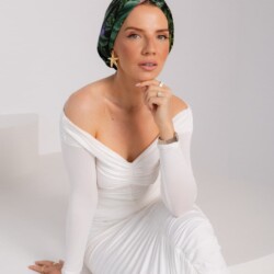 jedwabny turban premium pomander zielony spadiora
