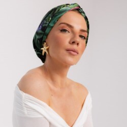 jedwabny turban premium pomander zielony spadiora 3