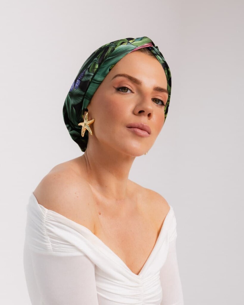 jedwabny turban premium pomander zielony spadiora 3